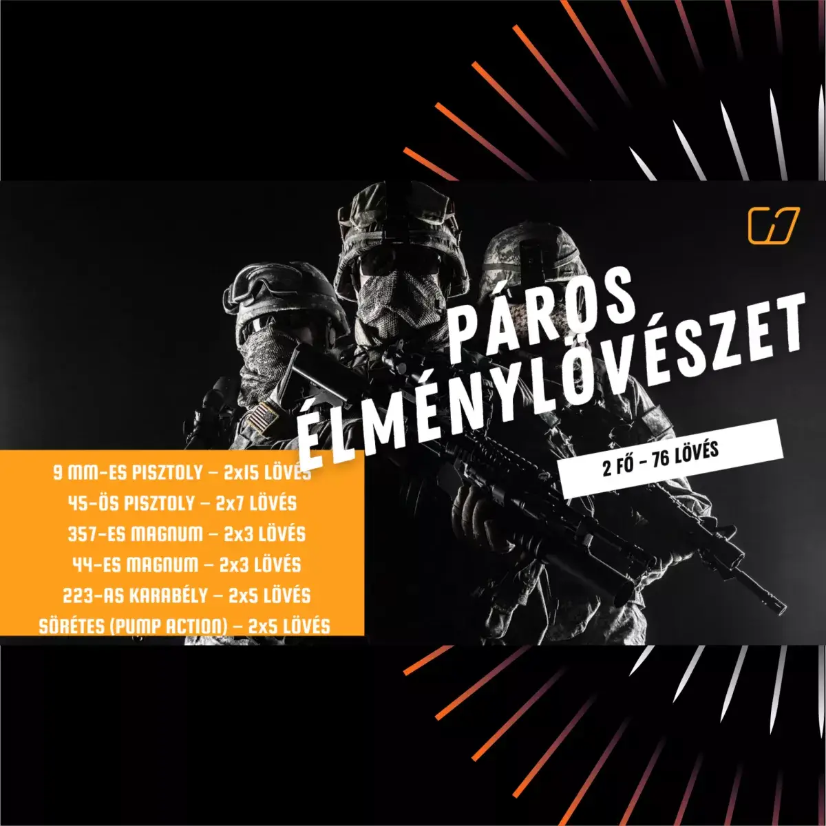 Páros élménylövészeti csomag a BTK Shooting Arena lőtéren