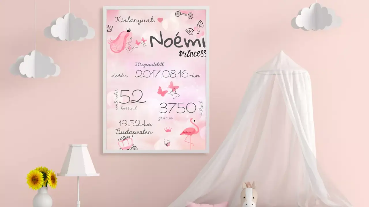 Babaposzter kislánynak születési ajándékba