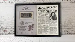 Címlap egyedi cikkel és születéskori pénzekkel hatalmas méretben