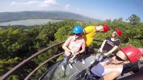 Családi Canopy élmény Visegrádon (900 méteres lesiklópálya)