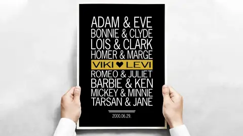 Nagy Szerelmesek plakát kedvesednek ajándékba 1