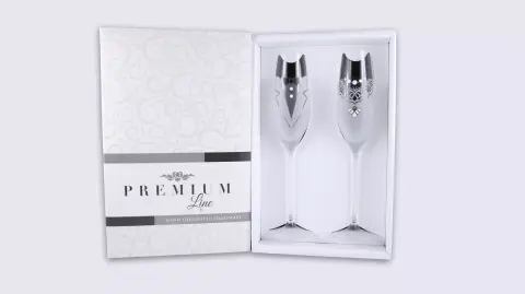 Egyedi Férfi-Nő pezsgőspohár nászajándékba, évfordulóra vicces designnal 6